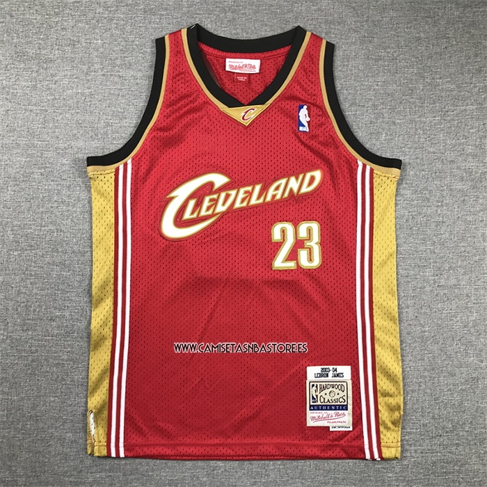 LeBron James NO 23 Camiseta Nino Cleveland Cavaliers Mitchell & Ness 2003-04 Rojo